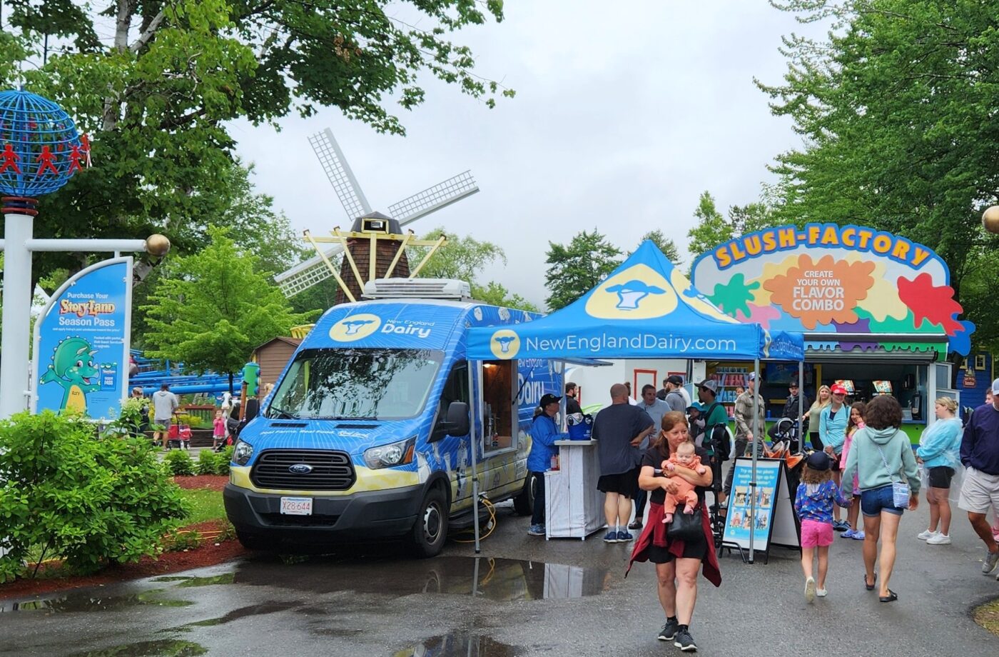 van and tent at story land theme park