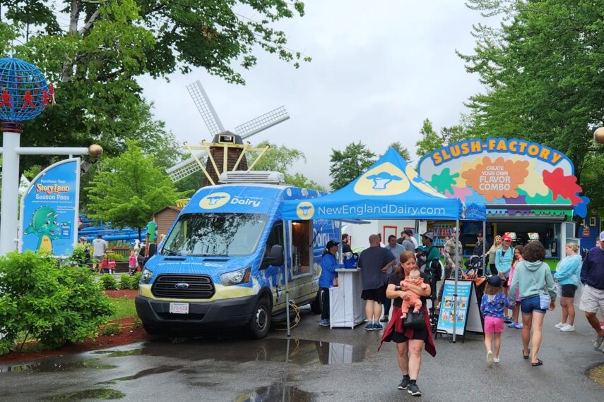 van and tent at story land theme park